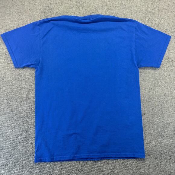 Natty Light Shirt Men's Medium Blue Short Sleeve Beer Shirt College Distressed - Picture 7 of 8